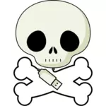 Vector image of skull USB cable