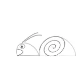 Desenho vetorial de caracol