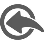 Vector image of round grey import icon