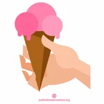 Hand holding ice cream