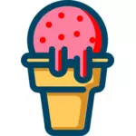 Strawberry ice cream vector image