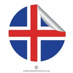 Etiqueta adhesiva de pelar bandera de Islandia
