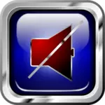 Albastru vector icon pentru sunet-OFF multimedia