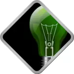 וקטור תמונה של סמל הנורה ירוק ושחור