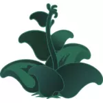 Wektor clipart ciemny zielony zutto roślin