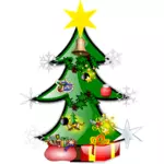 Kleurrijke kerstboom vectorafbeeldingen