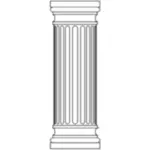 Gráficos del vector de la columna romana para un edificio en escala de grises