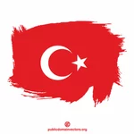Golpe de pintura de la bandera turca