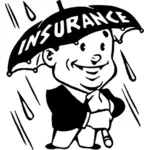 Comic insurance company logo vector illustration