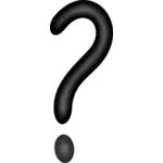 Image of round and shiny black question mark