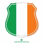 Heraldischer Schild mit irischer Flagge