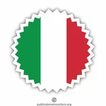 Etiqueta engomada redonda de la bandera italiana