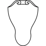 Contour vector image of a shield