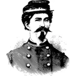 Vektorgrafik med porträtt av inbördeskriget soldat