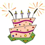 בתמונה וקטורית של עוגת יום הולדת