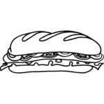 Vector Illustrasjon av lang sandwich