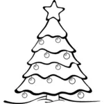 Pomul de Crăciun Contur vectorial imagine