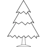 Árbol de Navidad de vector de contorno