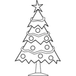Pohon Natal garis vektor