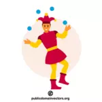 Gycklare jonglerar med bollar