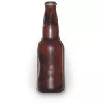 Vektorgrafik med brun öl flaska