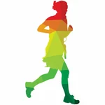 Woman jogging vector clip art