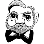 Caricature bearded man vector clip art