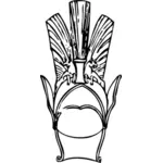Yunani helm dengan singa gambar vektor