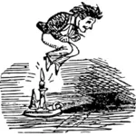 Illustration vectorielle de l'homme sautant par-dessus le chandelier