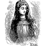Saint Mary portrait vector illustration