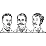 Vector drawing of men with handlebar mustaches