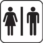Male and female toilet sign vector drawing