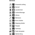 विभिन्न सेवाओं के लिए pictograms वेक्टर छवि