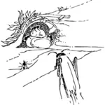 アリとキリギリスのベクトル描画