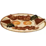 Vector graphics of bacon and egg breakfas