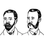 Ilustração em vetor de dois homem barbudo