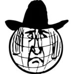Vector clipart of cowboy globe