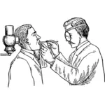 Vector clip art of dental exam