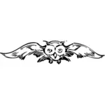 Vector image of flying owl front view