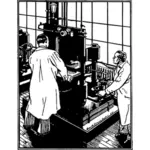 Vector clip art of hydraulic press testing scene
