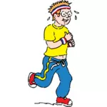 Nuori poika juoksee virkistysvektori piirustus