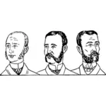 Vector clip art of gents with beard
