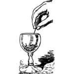 Vector afbeelding van pinnen in een glas