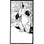 Clip art of polar bear with mittens