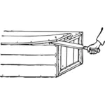 Illustration vectorielle de la force d'ouvrir une caisse