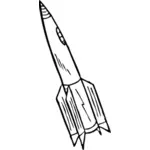 Векторное изображение космического корабля и ракеты