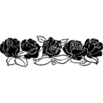 Gráficos vetoriais de borda decorativa de rosas