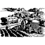 Automobile serves the farm vector graphics
