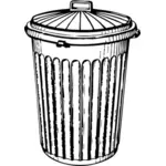 Vector clip art of trash can black and white