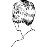 50'li arka vektör grafikler kısa saçlı kadın
